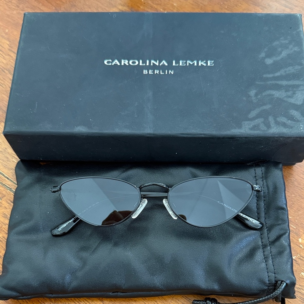 Carolina Lemke Berlin Men's Black Cat-Eye Sunglasses